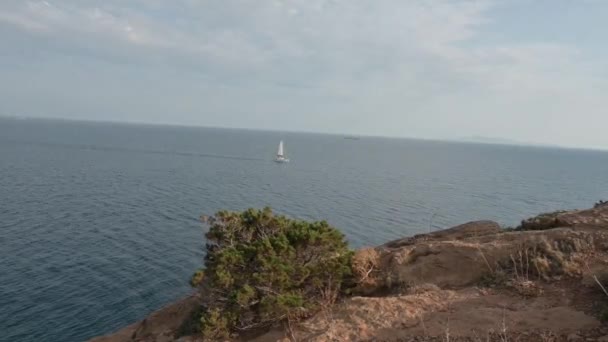 Cabo Sunio Uma Capa Localizada Ponta Sul Ática Grécia — Vídeo de Stock