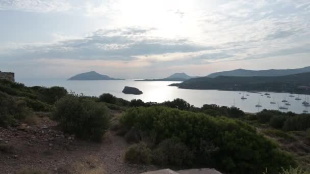 Cape Sunio Een Kaap Gelegen Aan Zuidpunt Van Attica Griekenland — Stockvideo