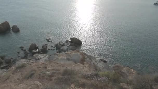 Cape Sunio Mys Nacházející Jižním Cípu Atticy Řecku — Stock video
