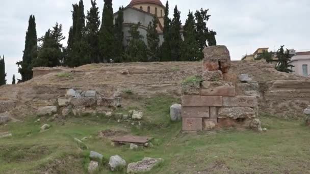 Athens Byzantine Church Agia Triada — Stok Video