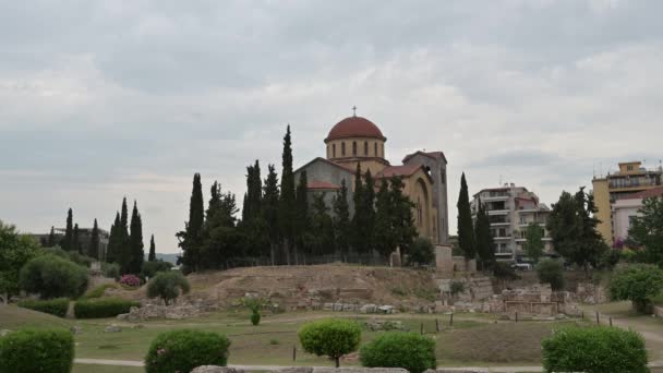 Athen Bysantine Kirche Von Agia Triada — Stockvideo