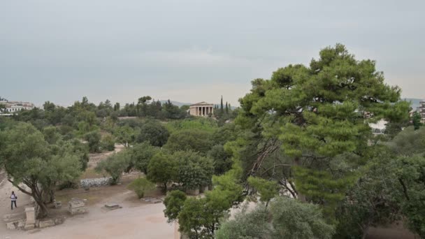 Ágora Griega Donde Tuvo Lugar Vida Pública Antigua Grecia — Vídeos de Stock
