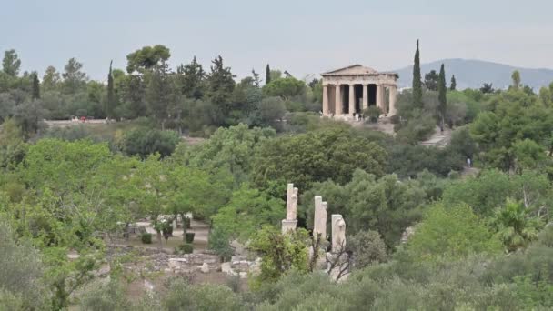Ágora Griega Donde Tuvo Lugar Vida Pública Antigua Grecia — Vídeos de Stock