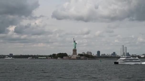 Statua Della Libertà Regalo Della Francia Popolo Degli Stati Uniti — Video Stock