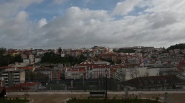 Lizbon 'un yukarıdan panoramik görüntüsü