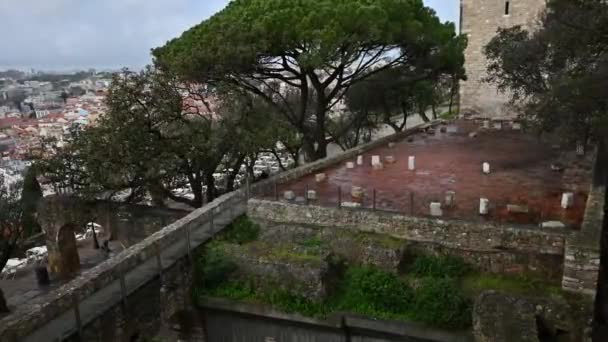 Interior Castelo San Giorgio Localizado Colina Mais Alta Centro Histórico — Vídeo de Stock