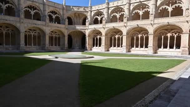 Jernimos Monastery Located Iin City Lisbon — Stock Video