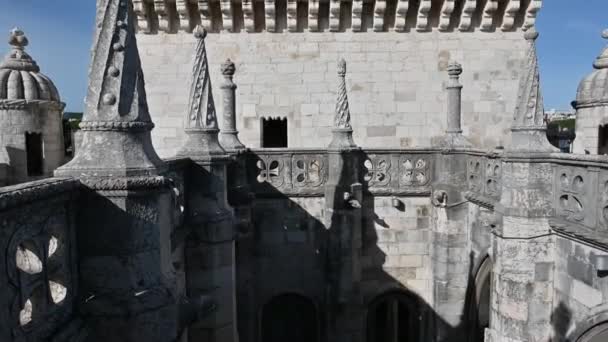 Torre Belem Est Des Bâtiments Symboliques Lisbonne — Video