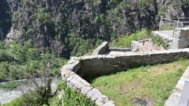 Πανόραμα Της Κοιλάδας Aosta Δει Από Φρούριο Bard — Αρχείο Βίντεο