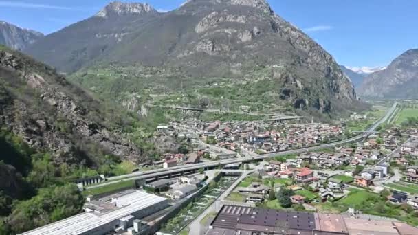 Panorama Dari Lembah Aosta Terlihat Dari Benteng Bard — Stok Video