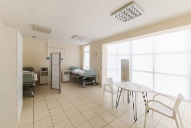 Klinikteki parlak ofis. Tıbbi muayeneler. Hastanenin içinde..