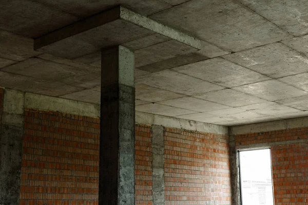 Dalles Plancher Dans Construction Maison Fondation Bâtiment Plusieurs Étages Plafonds — Photo