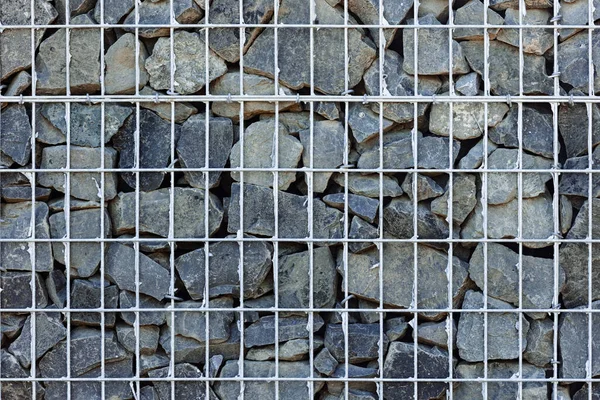 Rejilla Metálica Con Piedras Naturales Gaviones —  Fotos de Stock