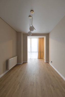 White room in the apartment. Modern interior in a new building
