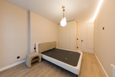 White room in the apartment. Modern interior in a new building