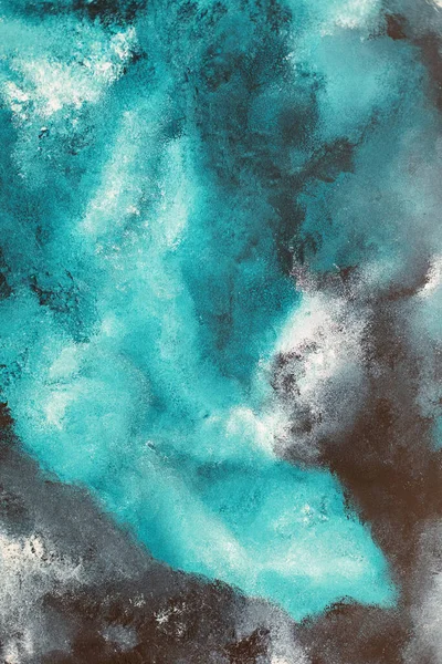 Painted texture turquoise and black. High quality photo