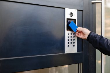 Experience seamless entry with access control technology cards designed for the modern high-rise building. clipart