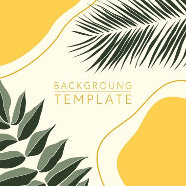 Trendy abstract square templates with leaves, flowers and geometric shapes. Good for social media posts, mobile apps, banner designs and online promotions and adverts. Abstract vector background.