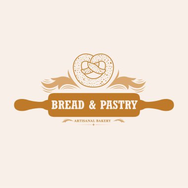 Ekmek ve pasta logosu tasarımı. Sanatsal fırın logosu