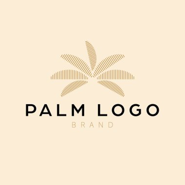 Avuç içi logosu. Soyut tropikal logoti. Basit ve modern logo.
