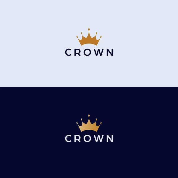 Krone Logo Design Moderner Einfacher Schriftzug Mit Kronensymbol — Stockvektor
