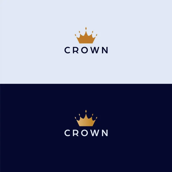Krone Logo Design Moderner Einfacher Schriftzug Mit Kronensymbol — Stockvektor