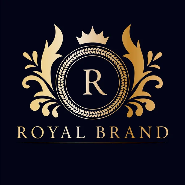 Design Logotipo Marca Real Vitoriana Logotipo Luxo Clássico Logotipo Elegante —  Vetores de Stock