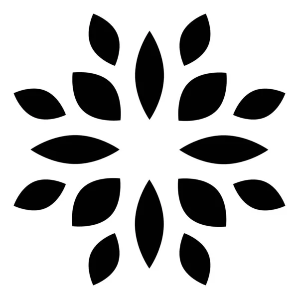 Abstrakte Blume Mit Blättern Vektor Icon Design Flache Ikone — Stockvektor