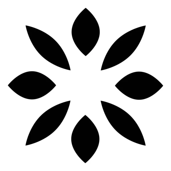Abstrakte Blume Mit Blättern Vektor Icon Design Flache Ikone — Stockvektor