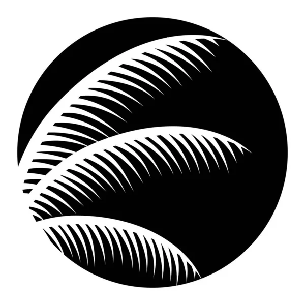 Diseño Icono Abstracto Con Palmera Icono Tropical Plano — Vector de stock