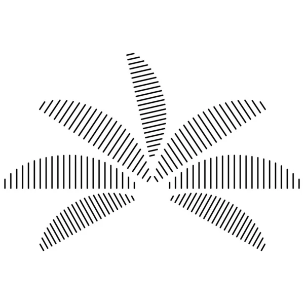 Icône Abstraite Avec Palmier Icône Tropicale Plate — Image vectorielle