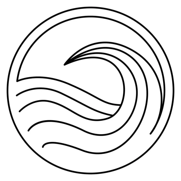 波浪在圆形矢量图标设计中 平面图标设计 — 图库矢量图片