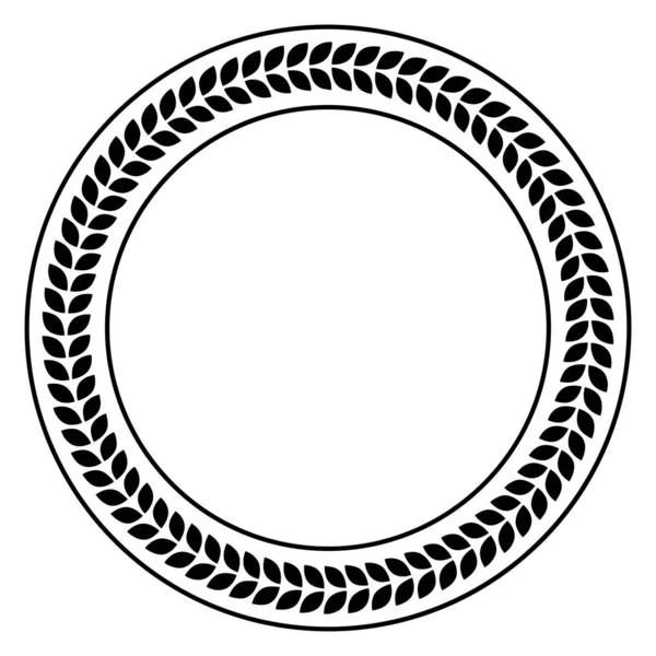 Conception Icône Vectorielle Couronne Laurier Cercle Icône Plate — Image vectorielle