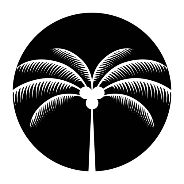 Palmier Cercle Vectoriel Icône Design Icône Plate — Image vectorielle