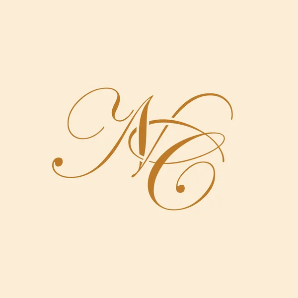 Nc图标的设计 字母N和C标志标识类型 优雅的单字模板 — 图库矢量图片