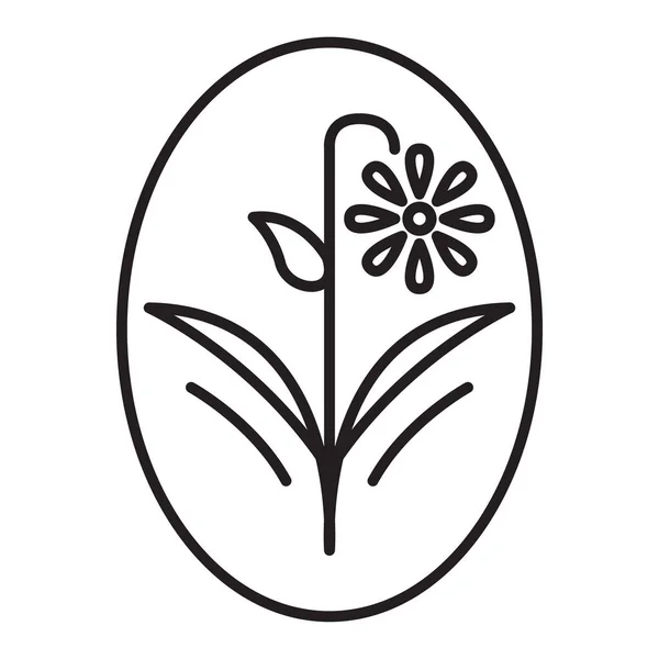 Einfaches Design Von Blumenvektoren Symbolen Flache Ikone — Stockvektor