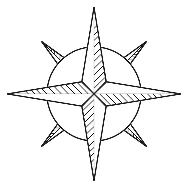 Icône Vectorielle Compas Marin Abstrait Icône Rose Des Vents — Image vectorielle