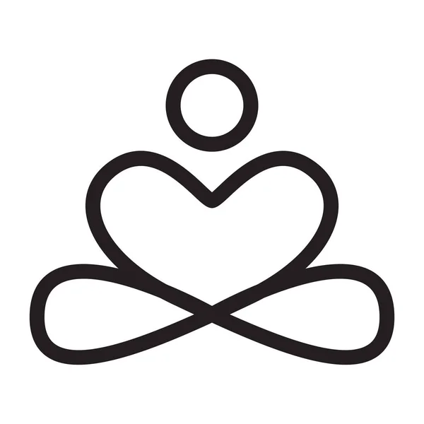 Yoga Pose Vecteur Icône Design Icône Plate — Image vectorielle