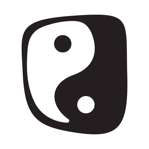 Yin Yang Stein Vektor Icon Design Flache Ikone — Stockvektor