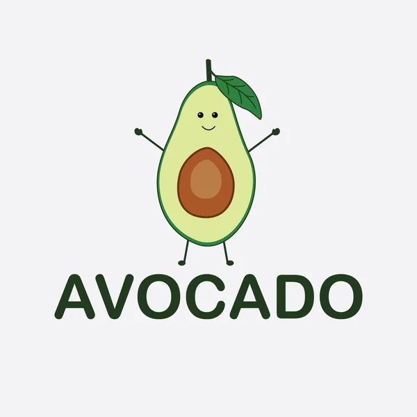 Дизайн Персонажів Avocado Kawaii Avocado Ілюстрація Дизайн Logo — стоковий вектор