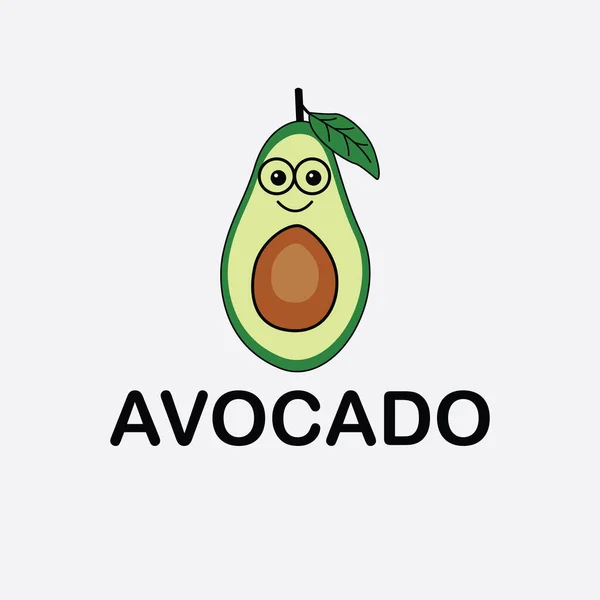 Avocado Charakterdesign Kawaii Avocado Illustration Vorlage Für Logo Design — Stockvektor