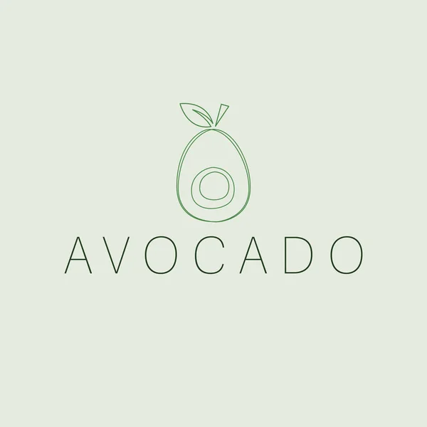 Design Logotipo Marca Abacate Abacate Com Logótipo Folha Modelo Logótipo — Vetor de Stock