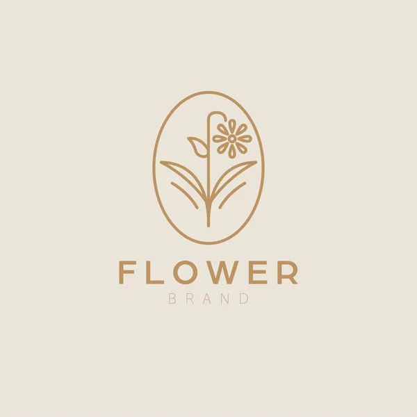 Prosty Wzór Logo Wektora Kwiatów Projekt Logo Kwiatowego Dla Przemysłu — Wektor stockowy