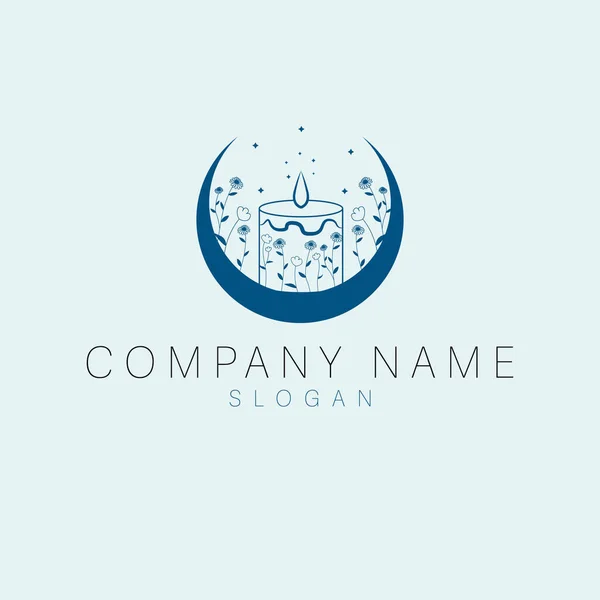 Κερί Και Ημισέληνος Σχεδιασμός Λογότυπου Μάρκας Εσωτερικός Λογότυπος Πρότυπο Λογότυπου — Διανυσματικό Αρχείο