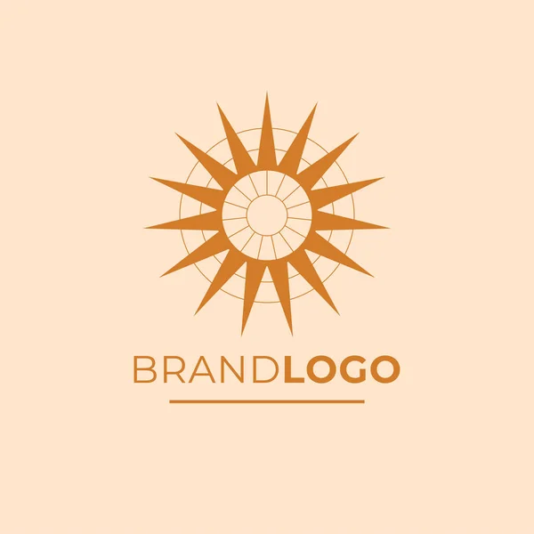 Αφηρημένος Σχεδιασμός Λογότυπου Μάρκας Λογότυπος Πυξίδας Πρότυπο Λογότυπου Συμβόλου Ήλιου — Διανυσματικό Αρχείο