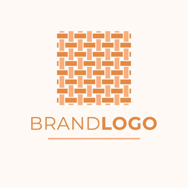 Tessitura Del Disegno Del Logo Del Marchio Fili Logotipo Tessile — Vettoriale Stock