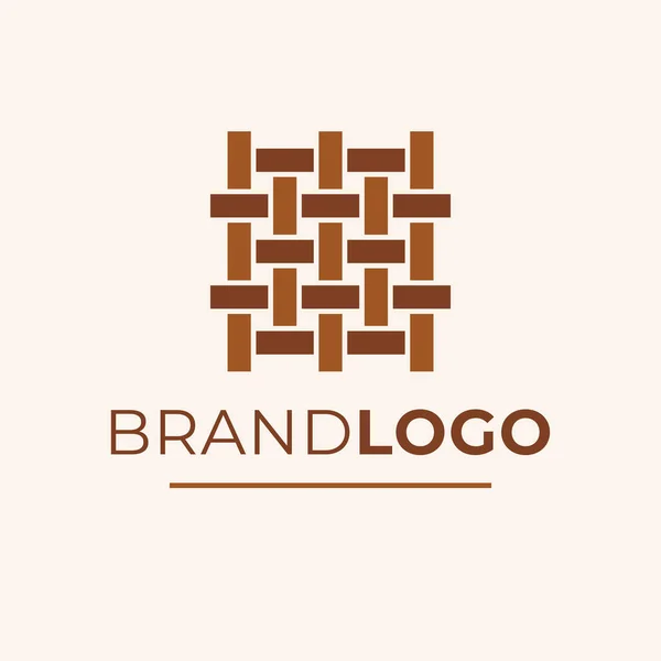 Tejido Hilos Diseño Logotipo Marca Logotipo Textil Tejido Plantilla Logotipo — Archivo Imágenes Vectoriales