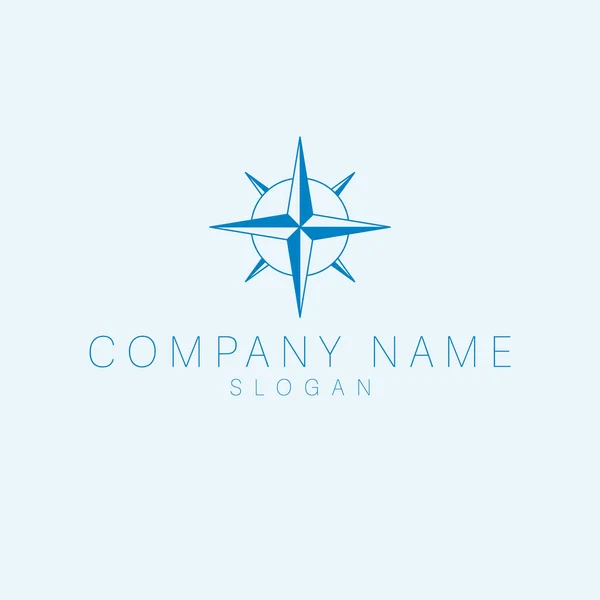 Σχεδιασμός Λογότυπου Μάρκας Compass Λογότυπο Θαλάσσιου Συμβόλου Πρότυπο Λογότυπου Πλοήγησης — Διανυσματικό Αρχείο