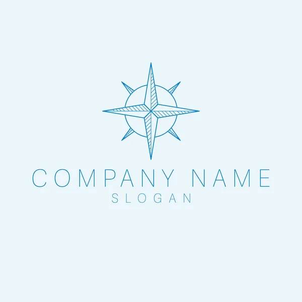 Design Loga Značky Compass Logotyp Námořního Symbolu Šablona Loga Cestovní — Stockový vektor