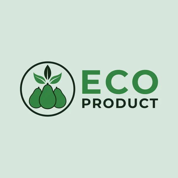 Эко Дизайн Векторного Логотипа Продукта Авокадо Логотипе Круга Шаблон Логотипа — стоковый вектор